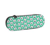 XLEWSIEU Trousse à crayons élégante et fonctionnelle en cuir imprimé football, Noir , Taille unique, Ensemble cartable