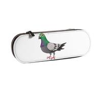 XLEWSIEU Trousse à crayons en cuir avec imprimé pigeon de dessin animé élégant et fonctionnel pour stylos/crayons, trousse à maquillage, Noir , Taille unique, Ensemble cartable