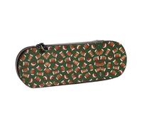 XLEWSIEU Trousse à crayons en cuir imprimé football vert élégant et fonctionnel pour stylos/crayons, cosmétiques, boîte à monnaie, Noir , Taille unique, Ensemble cartable