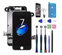 Xlhama Écran Tactile LCD pour 7 Noir 4,7" Assemblé avec Capteur de Proximité, Écouteur, Caméra Frontale, Stickers/Adhésif Interne prédécoupés et Kit de Réparation Full Assembly Repair