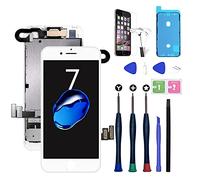 Xlhama Écran Tactile LCD pour iPhone 7 Blanc 4,7" Assemblé avec Capteur de Proximité, Écouteur, Caméra Frontale, Stickers/Adhésif Interne prédécoupéset Kit de Réparation Full Assembly Repair Blanc