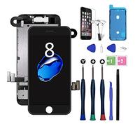Xlhama Remplacement Écran Complet pour 8 Noir 4,7" avec Outils de Réparation Caméra Frontale Capteur de Proximité Haut-Parleur Feuille Stickers/Adhésif Interne prédécoupés Verre Trempé Tout Assemblé