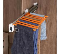 XLHWZS Tringle à vêtements extractible à 10 Bras, Porte-Pantalons télescopique Robuste en Acier Inoxydable for Le Rangement des Pantalons(Left Style)