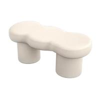 XLIHAWY Banc Bout Lit avec Assise, Pouf Rembourré avec Structure en Bois, Entrée Tabouret À Chaussures pour Salon Porte D'entrée Salle Bain(Beige,100x40x43cm)