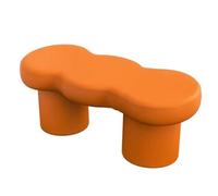 XLIHAWY Banc Bout Lit avec Assise, Pouf Rembourré avec Structure en Bois, Entrée Tabouret À Chaussures pour Salon Porte D'entrée Salle Bain(Orange,100x40x43cm)