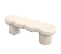 XLIHAWY Banc Bout Lit avec Assise, Pouf Rembourré avec Structure en Bois, Entrée Tabouret À Chaussures pour Salon Porte D'entrée Salle Bain(Beige,150x40x43cm)