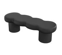 XLIHAWY Banc Bout Lit avec Assise, Pouf Rembourré avec Structure en Bois, Entrée Tabouret À Chaussures pour Salon Porte D'entrée Salle Bain(Zwart,120x40x43cm)