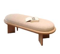 XLIHAWY Banc D'entrée Moderne en Tissu, Pousse-Pieds Pieds en Bois, Repose-Pieds Rembourré pour Dortoir Salon Chambre(130x35x43cm)