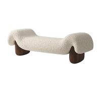 XLIHAWY Banc D'entrée Moderne, Tabouret À Chaussures en Bois Pieds en Bois Massif, Assise en Mousse pour Salon Salle À Manger Couloir(Blanc,120x35x53cm)