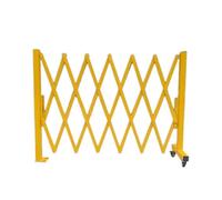 XLIHAWY Barrière Extensible, Barrière Parking Pliante Avec Roue Universelle, Conception Fixe Clôture Industrielle Avec Borne(Jaune,1.2x2m)
