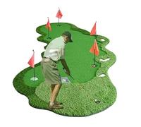 XLIHAWY Ensemble Putting Green Golf, Grand Tapis Putting Golf, Entraînement Professionnel Greens Putting avec Drapeaux pour Balcon/Jardin(Green-0.5cm,1x3m)