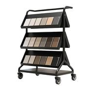 XLIHAWY Présentoir pour Carrelage 3 Niveaux Petit Matériaux Construction Présentoir pour Échantillons Debout Étagère Rangement pour Gabarits(80x35x95cm)