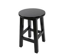 XLIHAWY Tabouret en Bois Massif, Antidérapant Imperméable À l'eau Tabouret De Maquillage, Robuste Et Durable Petit Banc Rond pour La Cuisine Salle De Bain (Couleur : Zwart, Taille : 30x45cm)