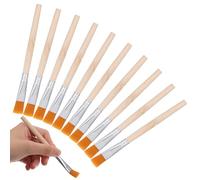 XLIUAX Lot de 10 pinceaux plats larges en poils - Petits pinceaux d'artiste pour les détails, l'acrylique, les débutants, les artistes et les amateurs de peinture