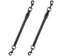 XLIUAX Lot de 2 clips réfléchissants en nylon pour collier de chien, double extrémité, fermoir de sécurité, connecteur de harnais réglable pour animal de compagnie, noir