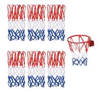 XLIUAX Lot de 6 mini filets de basket-ball de rechange, 8 boucles, petit filet pour intérieur et extérieur