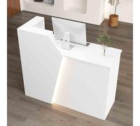 XLJKNLP Bureau De Réception avec Lumières LED et Tiroir Verrouillable, Comptoir De Caisse De Vente Au Détail avec Repose-Clavier, Comptoir De Réception pour La Maison, Le Bureau, Le Hall et Le Salon