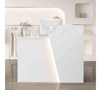 XLJKNLP Bureau De Réception, Comptoir De Réception avec Lumières LED et Tiroir Verrouillable, Comptoir De Caisse De Détail avec Repose-Clavier, pour La Maison, Le Bureau, Le Hall D’entrée et Le Salon