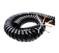 XLJP 1PC 6-Core Spring Telescopic Wire 24AWG Spiral Cable 0.2 Square Millimeter 2.5m /5m /7.5m Noir Couleur Cordon d'alimentation Extensible Fil Câble (Size : 5m, Color : 24 AWG)