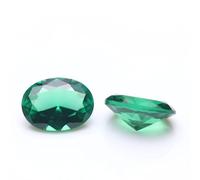 XLJP AAAAA Émeraude verte taille ovale à facettes, émeraude créée en laboratoire, émeraude synthétique taille de pierre précieuse en vrac 4X6 Mm, 5X7 Mm, 6X8 Mm, 7X9 Mm (Size : 5x7mm 10pcs)