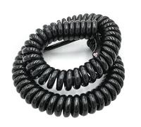 XLJP Câble électrique en spirale à fil à ressort à 3 conducteurs de 2,5 mètres 24AWG/14AWG / 17AWG/20AWG 0,2-2 cordon d'alimentation carré noir fil Extensible ligne droite 2,5 M (Size : 2.5m, Color