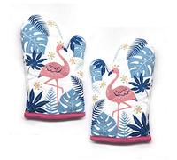 XLKJ 1 Paire Gants de Cuisine en Modèle de Flamants Gants de Four Anti-Chaleur pour Barbecue Grillade Barbecue Manipulation