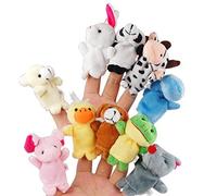 XLKJ 10 Pcs Doigt de Marionnettes Enfants Animaux Jouets, Puppets Animaux de Peluche pour Enfants Bébé