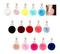 XLKJ 15 Pièce Porte Clé Pompon Pendentif pour Sac à Main/Voiture/Téléphone/Mariage/Pochette