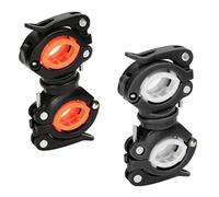 XLKJ 2PCS Support Lampe Velo Rotatif à 360°, Supports de Lampe de Poche pour Vélo, Vélo Support de Fixation Lampe Poche