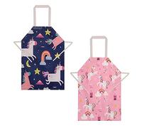 XLKJ 2pcs Tabliers de Cuisine Réglables, Tablier Peinture Enfant, Tablier de Cuisine pour Rnfants à la Mode Peinture