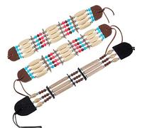 XLKJ 3 Pièces Collier de Style Ethnique en Perles de Bois - Tour de Cou Tribu Indienne - Accessoire de Spectacle