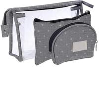 XLKJ 3 Pièces Trousse de Toilette Voyage Avion,Sac Cosmétiques Transparent Trousse de Maquillage Portable pour Vacance et Salle de Bains