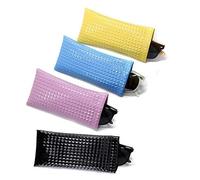 XLKJ 4pcs Étui Lunettes Cuir, Étui à Lunettes de Soleil, Sac à Lunettes Portable, Couleurs Vives, Adaptées aux Hommes et aux Femmes