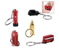 XLKJ 5 Pièces Porte-clés Jouets en Pendentif, Mignon Londres Souvenir Cadeau Anniversaire