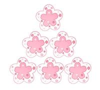 XLKJ 6pcs Dessous de Verre, Antidérapants Lavable sous Verre en Silicone, en Forme de Fleur (Rose)
