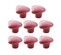 XLKJ 8 Pièces Boutons de Placard en Céramique, Boutons de Meuble en Forme de Coeur Boutons de Portes pour Placards de Cuisine, Rose
