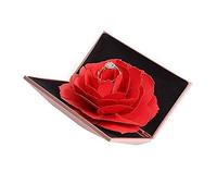 XLKJ Boîte à Bagues en Forme de Rose pour Fiancaille Boîte de Fiançailles Ecrin Bague Mode Coffrets