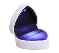 XLKJ Boîte Cadeau Bijoux Vide, Boîte à Bague en Velours Boîte de Bague en Forme de Coeur avec Lumière LED