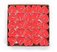 XLKJ Bougie Coeur Mis Romantique Creative Bougie sans Fumée pour l'anniversaire Mariage Fête Proposition de Mariage - 50 Pcs (Rouge)