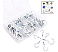 XLKJ Crochet à Visser Blanc, 70Pcs Crochets de Plafond Crochets Cintres à Vis pour Usage D'intérieur et de Plein Air