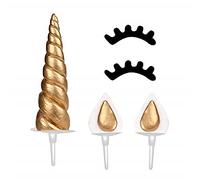 XLKJ Ensemble de 5 Pièces Mignon Décorations de Gâteau Décoration de Fête Cake Topper Corne pour L'anniversaire ou Noce