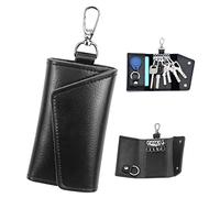 XLKJ Etui Porte-Clé Cuir, Unisexe à la Main Slim Keychain en Cuir Sac Portefeuille