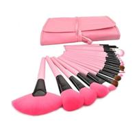 XLKJ Kit Pinceaux Maquillage - Lot de 24 Pinceaux de Maquillage Professionnels Rose Avec Trousse pour Fond De Teint, Blush