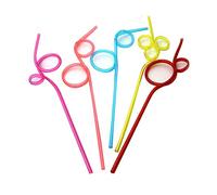 XLKJ Lot de 10 Pailles Spirales, Pailles à Boire Réutilisables pour Le Lait, jus, Cocktails