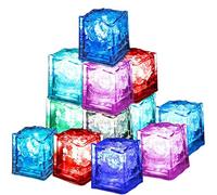XLKJ Lot de 12 Glaçon Lumineux LED, pour Champagne Tour, Fête, Mariage, Club et Barre