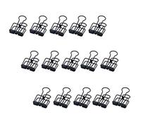XLKJ Lot de 15 Pince Feuille Papier, Pince Double Clip en Metal, Pinces à Dessin Document, Fournitures de Bureau Accessoires Scolaires