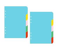 XLKJ Lot de 2 Intercalaires A5, Feuillets Intercalaires pour Petit Classeur à Anneaux A5 Papier de Séparation à 6 Trous