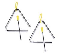 XLKJ Lot de 2 Kit Triangles Musical à Percussion, Convient aux Débutants Triangle Instruments avec Batteur en Acier pour Enfants ou Adulte
