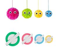 XLKJ Lot DE 4 Tailles Pompom maker, Pompom Fabricants Tisserandes de Boules Peluches Travaux d'aiguilles Outils