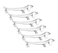 XLKJ Lot de 6 Pièces Porte-Baguettes en Alliage de Zinc Repose-Baguettes Créatifs en Forme de Chien Support pour Baguette en Métal